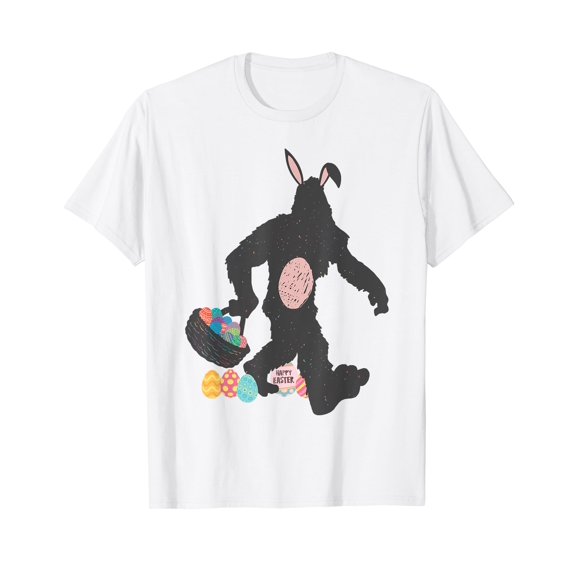 Easter Bigfoot Carrying Easter Eggs Boys Basket Stuffer Kids T-Shirt