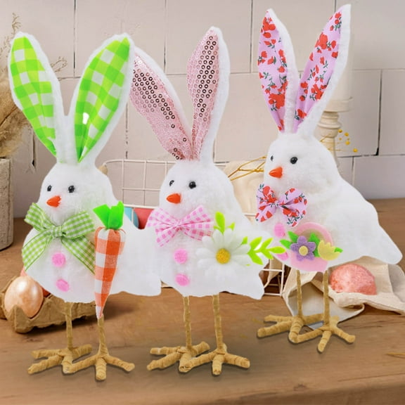 Easter Bird Crafts Easter Ornaments Home Decoration Spring Gnome Decoration Lovely Bird Statue Plushie Animal Figurines for Spring Party Holiday Decoration Desk Ormament