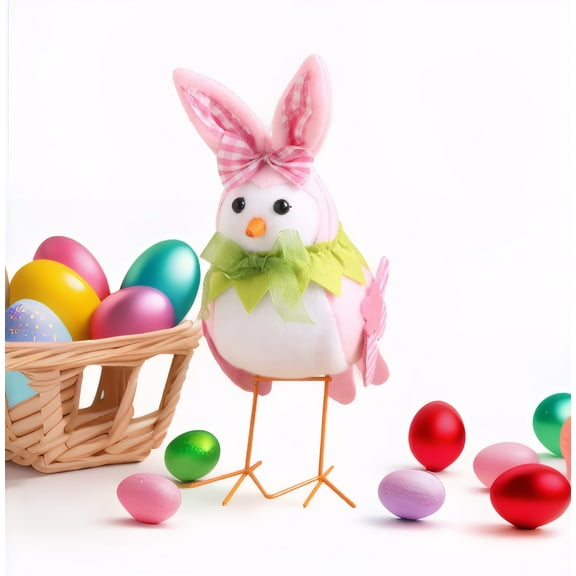 Easter Bird Decoration, Easter Decorative Birds Doll, Easter Bird Desktop Decoration, 2025 Easter Decor for the Home Easter Gifts (Pink)