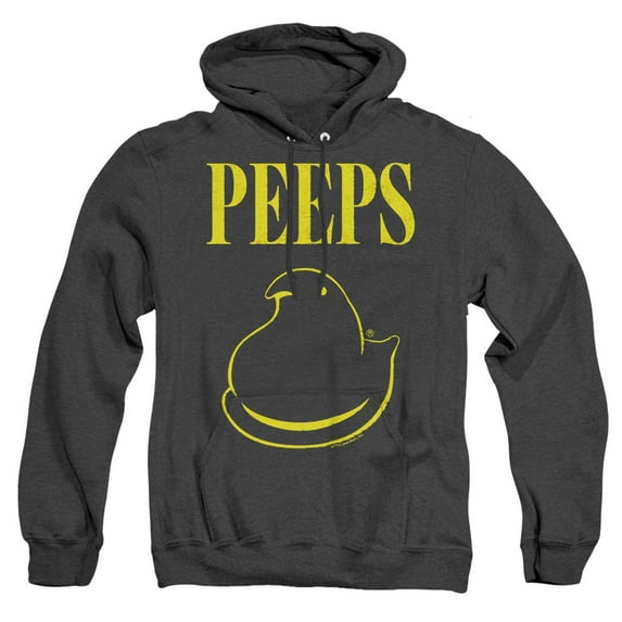 Easter Black and Yellow Unisex Adult Pull-Over Heather Hoodie, Black Heather, X-Large