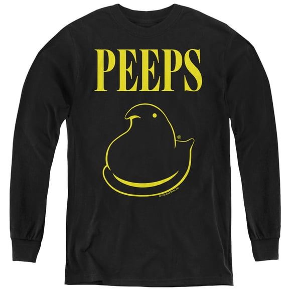 Easter Black and Yellow Youth Long Sleeve T Shirt, Black, Medium
