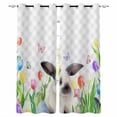 thumbnail image 1 of Easter Blackout Curtains 63 Inches Long, Spring Botanical Rabbit Butterfly Floral Grey Plaid Thermal Insulated Black Out Curtains, Darkening Window Curtain for Bedroom Living Room 42"x63" 2 Panels, 1 of 9