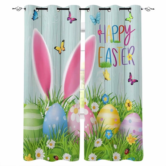 Easter Blackout Curtains 90 Inch Length 2 Panels Set for Living Room ...