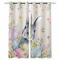 thumbnail image 1 of Easter Blackout Curtains for Bedroom, Country Rabbit Eggs Botanical Flowers Leaves Thermal Insulated Kitchen Drapes with Grommets, Light Blocking Window Treatment, 2 Panels 27.5" x 39", 1 of 7