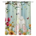 thumbnail image 1 of Easter Blackout Curtains for Bedroom Living Room Darkening Curtains 63 Inches Long Spring Watercolor Eggs Country Tulip Wooden Grain Window Curtain 2 Panels Set Window Treatment Drapes 52"x63", 1 of 9