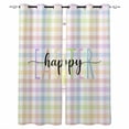 thumbnail image 1 of Easter Blackout Curtains for Bedroom Living Room Darkening Curtains 84 Inch Length 2 Panels Set Colorful Checkered Plaid Spring Gingham Textured Window Curtain Window Treatment Grommet Drapes 42"x84", 1 of 9