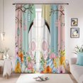 thumbnail image 1 of Easter Blackout Curtains for Bedroom/Living Room, Pinch Pleated Black Out Curtains, Spring Colorful Bunny Eggs Flower Wood Grain Room Darkening Window Drapes with Hooks 2 Panels, 59"x70", 1 of 8