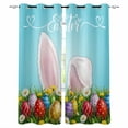 thumbnail image 1 of Easter Blackout Curtains for Bedroom/Living Room, Thermal Insulated Kitchen Curtains, Bunny Colorful Eggs Spring Floral Botanical Grommet Darkening Window Treatment Drapes 52"x84"x2, 1 of 8