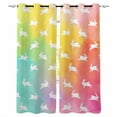 thumbnail image 1 of Easter Blackout Curtains for Bedroom, Spring Rabbits Silhouette Rainbow Ombre Art Thermal Insulated Kitchen Drapes with Grommets, Light Blocking Window Treatment, 2 Panels 42" x 45", 1 of 7