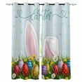 thumbnail image 1 of Easter Blackout Curtains for Bedroom, Wooden Bunny Colorful Eggs Spring Floral Farmhouse Thermal Insulated Kitchen Drapes with Grommets, Light Blocking Window Treatment, 2 Panels 52" x 96", 1 of 7