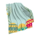 thumbnail image 1 of Easter Blanket Flannel Digital Printed Conditioning Throw, Soft Nap Blanket with Bunnies and Eggs Holiday Pattern, 1 of 7