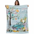 thumbnail image 1 of Easter Blanket Soft Cozy Warm Throw Blanket for Couch, Plush Fuzzy Flannel Fleece Blankets for Sofa, Turquoise Truck Eggs Gnomes Rabbit Wooden Grain Bed Blankets Lightweight Gifts for Women, 32"x48", 1 of 9