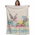thumbnail image 1 of Easter Blanket Soft Cozy Warm Throw Blanket for Couch, Plush Fuzzy Flannel Fleece Blankets for Sofa, Vintage Colorful Bunny Eggs Flowers Polka Dot Plaid Bed Blankets Gifts for Men, 30"x40", 1 of 9