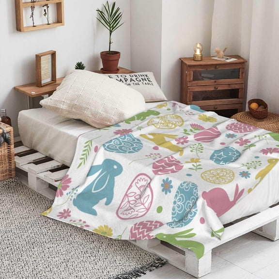 Easter Blankets and Throws,Easter Egg Blanket,Eggs Easter Decorations for Home Throw Blankets,Farmhouse Decor Indoor, Holiday Soft Blanket Gifts for Him Her,Easter Stuffed Blanket for Sofa Bed