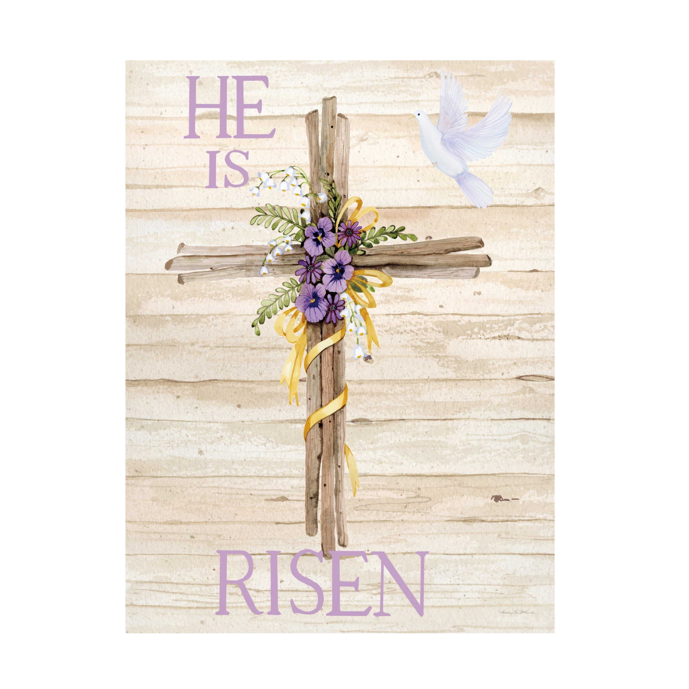 Easter Blessing Saying III with Cross v2' Canvas Art by Kathleen Parr McKenna