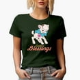 thumbnail image 1 of Easter Blessings & Cute Lamb Art, Easter Day or Sunday Souvenir or Merch Gift, Military Green T-Shirt, 2XL, 1 of 5