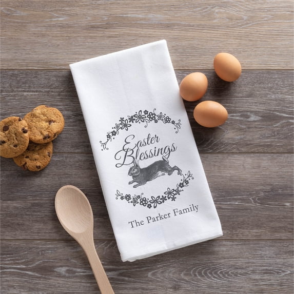 Easter Blessings Personalized Kitchen Tea Towel