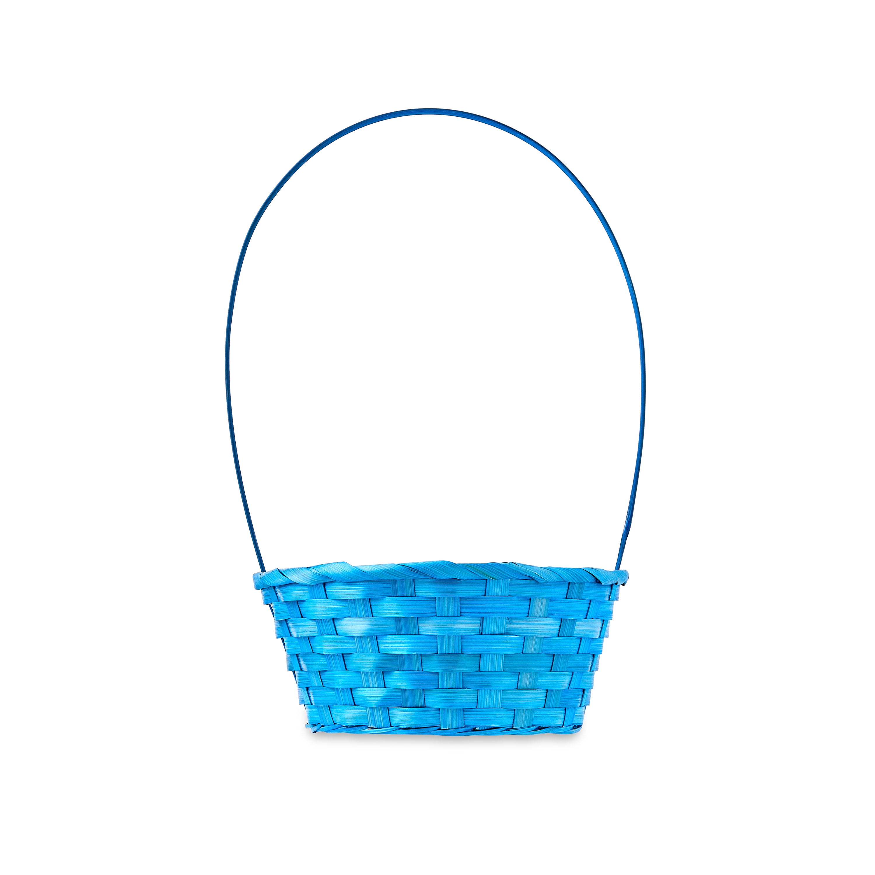 Easter Blue Small Round Bamboo Basket, 8 in x 14 in, by Way To Celebrate