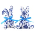 thumbnail image 1 of Easter Blue & White Porcelain Style Fabric Bunny Figurines - Chinese Style Rabbit Ornaments, Festive Holiday Party Layout Supplies for Home & Tabletop, 1 of 5
