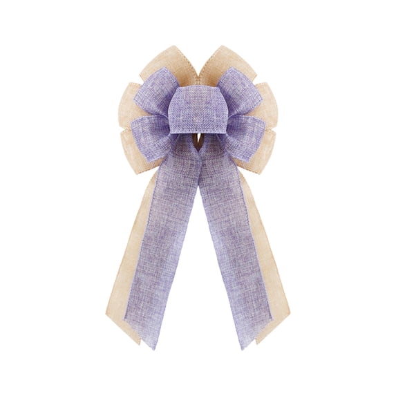 Easter Bow Faux Linen Ribbon Decorative Knot Large Festive Accent for Wreaths Baskets Gift Wrapping Home Party Spring Decoration
