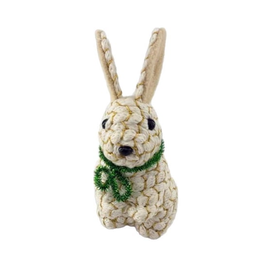 Easter Bow Rabbit Ornament, Interior Decoration Gift, No-Tail Standing Rabbit Figurine, for Mantel Tabletop and Shelf Festive Display