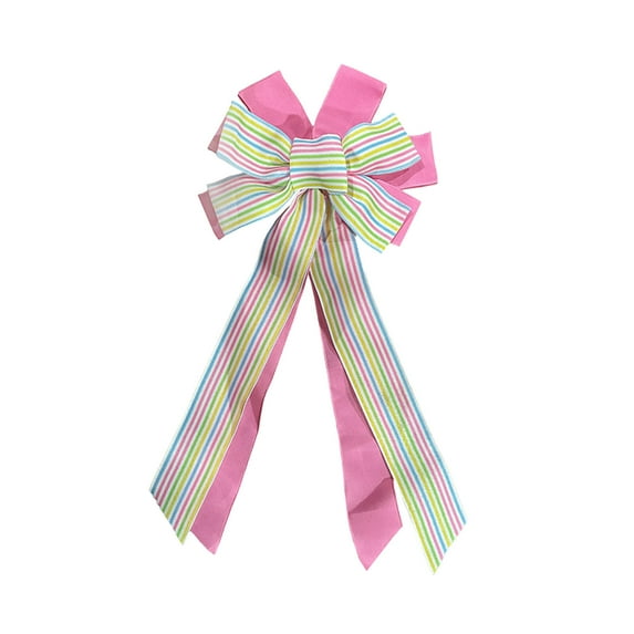 Easter Bows Wreath, Easter Eggs Ribbon Bows for Front Door Indoor Outdoor Spring Summer Decoration, 11x25in