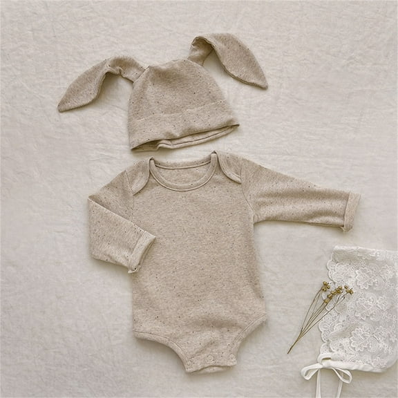 Boy Easter Outfit Cute Bunny Letter Embroider Long Sleeve Romper Jumpsuit Baby Outfits Girl for Girls 0-3 Months