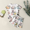 thumbnail image 1 of Easter Boys Pajamas Set Cute Easter Bunny Crewneck Short Sleeve T-Shirt And Shorts Set Spring Clothes, 1 of 6