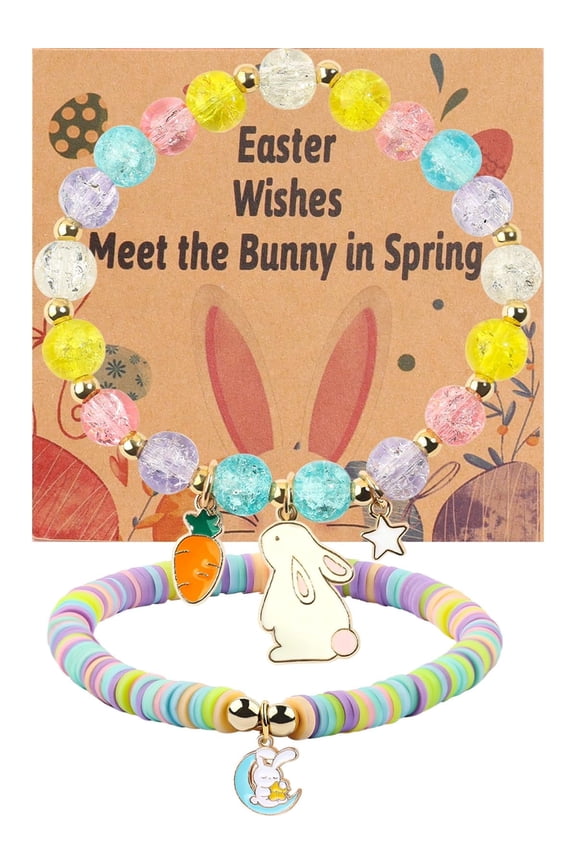 Easter Bracelet Bunny Charm, First Communion, Baptism, Confirmation Christianity For Daughter, Granddaughter