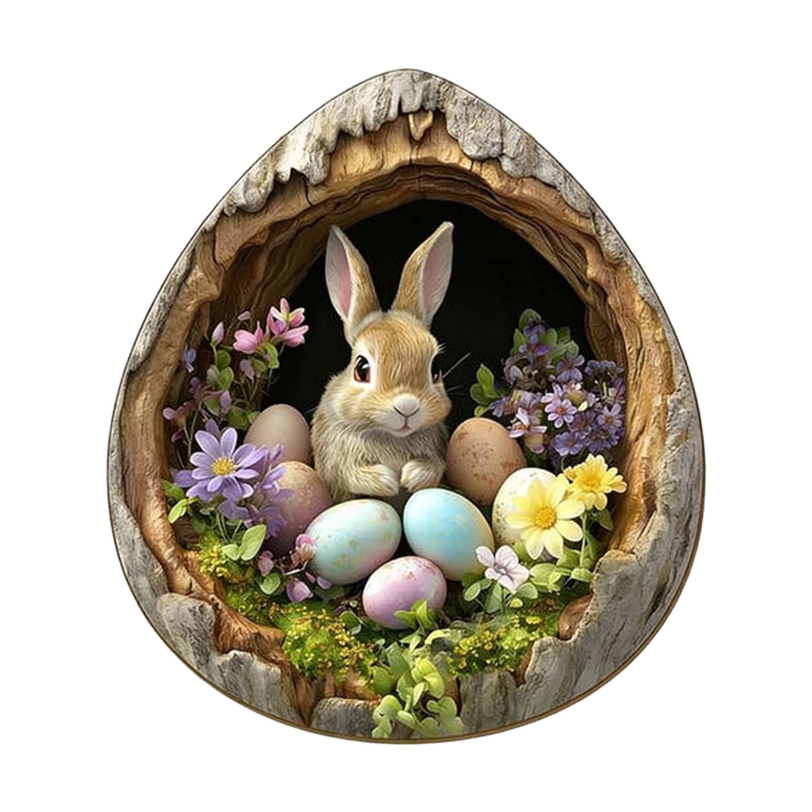 Easter Break The Shell Rabbit Decorations, 2d Flat Acrylic Hanging ...