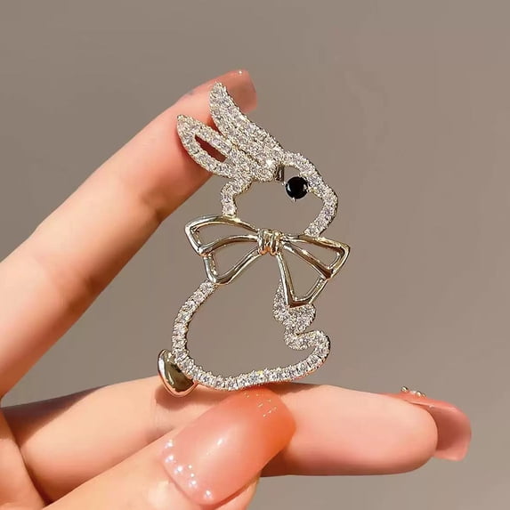 Easter Brooch & Lapel Pins for Women, Bunny Animal Brooches Lapel Pins, Rabbit Shaped Bunny Brooch Alloy Clothing Accessory for Easter & Commemorative Gifting