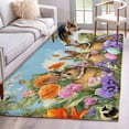 thumbnail image 1 of Easter Bunnies 3'x5' Washable Rug, Spring Easter Eggs Garden Floral Non-Slip Area Rugs for Entryway Kitchen Classroom, StainResistant Dorm Throw Carpet, Low Pile Soft Indoor Floor Mat, 1 of 9