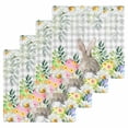 thumbnail image 1 of Easter Bunnies Kitchen Dish Towels for Drying Dishes Set of 4, Spring Eucalyptus Easter Eggs Gray Plaid Waffle Weave Microfiber Hand Tea Bathroom Towels Quick Dry & Absorbent Towel 12x12, 1 of 7