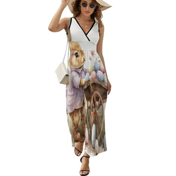 Easter Bunnies Rabbits Art Sleeveless Dress Women's Summer Suit Dresses for Women 2025 Luxury Party Dress