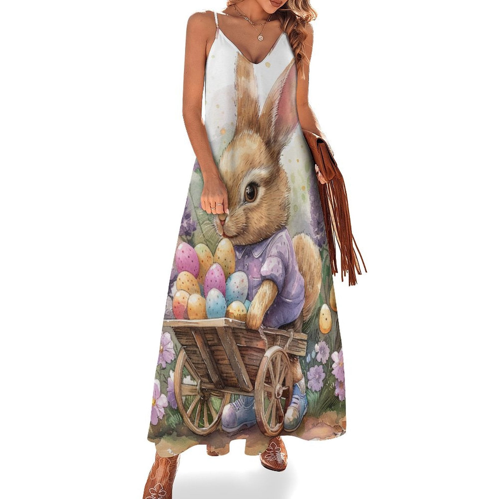 Easter Bunnies Rabbits Design Sleeveless Dress Woman Fashion Long Dresses  Women's Summer Suit Dress 2025 - Walmart.com