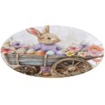 thumbnail image 1 of Easter Bunnies Rabbits Floral Medallion Round Rug - Small Round Area Rug, Soft Non-Slip Machine Washable Bedroom Mat Indoor Accent Entry Carpet for Office Desk Dorm Hallway, 1 of 7