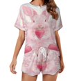 thumbnail image 1 of Easter Bunnies Rabbits Pajama Set for Women 2 Piece Sleepwear Loungewear Short Sleeve, 1 of 7