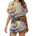 thumbnail image 1 of Easter Bunnies Rabbits Pajamas Set Womens Loungewear Sleepwear 2 Piece PJ Sets, 1 of 7