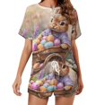 thumbnail image 1 of Easter Bunnies Rabbits Print Women'S Pajamas Set Summer Sleepwear Sets 2 Piece Lounge Set, 1 of 7
