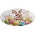 thumbnail image 1 of Easter Bunnies Rabbits Round Small Area Rug, Print Non Slip Washable Floor Mat, Soft Throw Rug for Living Room, Powder Room Entryway, Bathroom, Bedside, 1 of 7