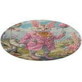 thumbnail image 1 of Easter Bunnies Rabbits Round Small Area Rug, Print Non Slip Washable Floor Mat, Soft Throw Rug for Living Room, Powder Room Entryway, Bathroom, Bedside, 1 of 7