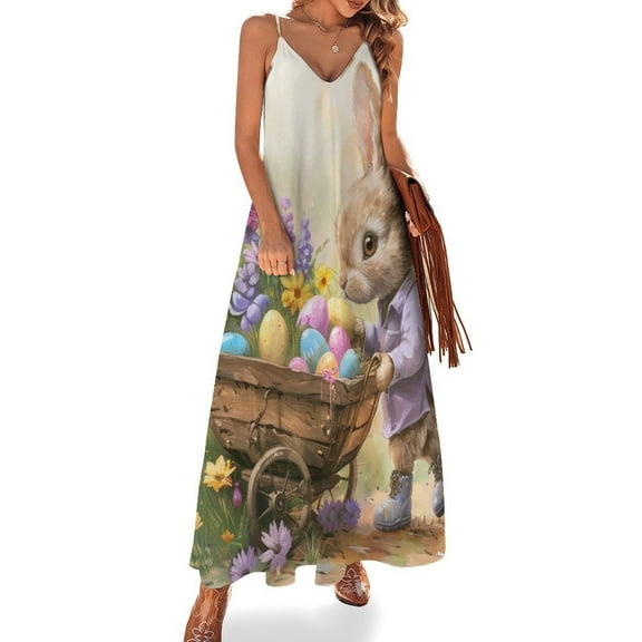 Easter Bunnies Rabbits Sleeveless Dress for Women Clothing Female Women's Summer Skirt