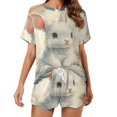 thumbnail image 1 of Easter Bunnies Rabbits Women's Ruffle Short Sleeve Tops And Shorts Cute Peeps Bunny Pajamas Sets, 1 of 7