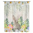 thumbnail image 1 of Easter Bunnies Sheer Curtains 63 Inches Long, Spring Eucalyptus Easter Eggs Gray Wooden Light Filering Curtains, Breathable Simi Curtain Privacy Drapes for Living Room Bedroom Window Treatment, 1 of 9