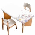 thumbnail image 1 of Easter Bunnies Table Cloths for 4 Foot Rectangle Tables, Spring Rabbits Floral Butterflies Farmhouse Patio Waterproof Elastic Fitted Tablecloths, Washable Rectangular Table Cover for Camping, 1 of 8