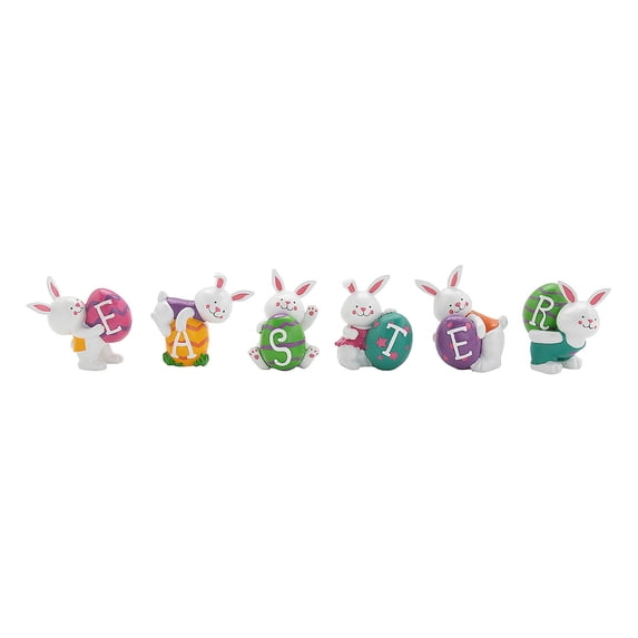 Easter Bunnies Tabletop Decoration, Home Decor, Easter, 6 Pieces