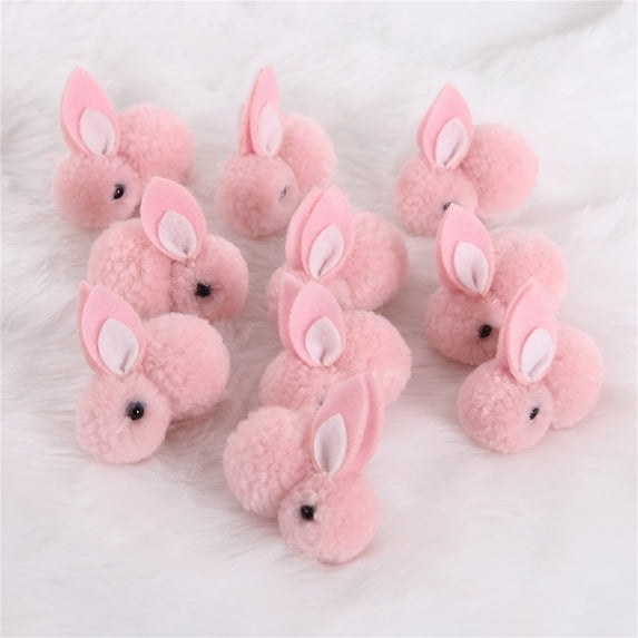 Easter Bunny ,10PC Mini Plush Animals, Soft Tiny Stuffed Animals Easter Bunnies Plush Rabbit for Easter Basket Stuffers Easter Gift (Pink)