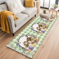 thumbnail image 1 of Easter Bunny 2'x6' Runner Rugs for Hallway Kitchen Bedside Non Slip, Spring Easter Eggs Chick Floral Sage Green Check Entryway Rug Runners with Rubber Backing, Long Carpet Runner for Laundry Room, 1 of 8
