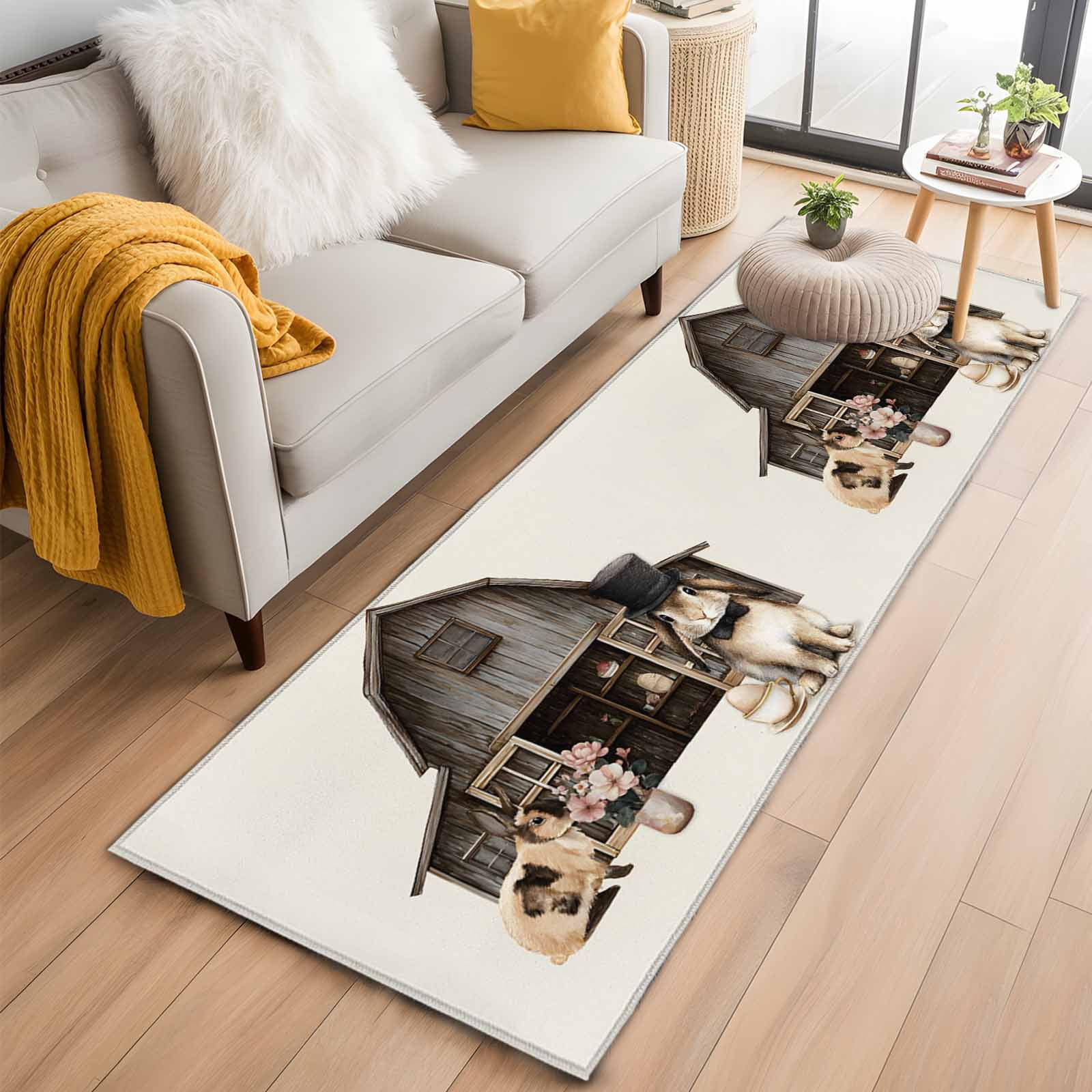 Easter Bunny 2'x6' Runner Rugs for Hallway Kitchen Bedside Non Slip ...