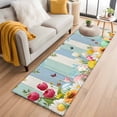 thumbnail image 1 of Easter Bunny 2'x6' Runner Rugs for Hallway Kitchen Bedside Non Slip Washable, Spring Watercolor Eggs Flower Wood Grain Entryway Rug Runners with Rubber Backing, Long Carpet Runner for Laundry Room, 1 of 8